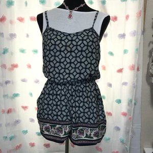 Mind Code Navy Paisley Romper